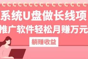 （12666期）用系统U盘做长线项目，推广软件轻松月赚万元（附制作教程+软件）