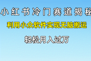 小红书冷门赛道揭秘,利用小众软件实现无脑搬运，轻松月入过万
