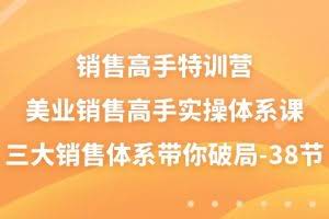 销售高手特训营，美业销售高手实操体系课，三大销售体系带你破局（38节）