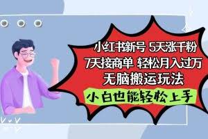小红书影视泥巴追剧5天涨千粉7天接商单轻松月入过万无脑搬运玩法，小白也能轻松上手