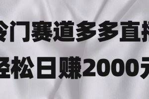 冷门赛道拼多多直播，简单念稿子，日收益2000＋【揭秘】