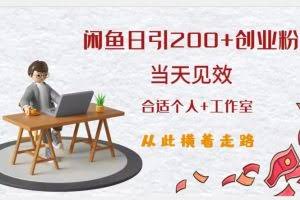 闲鱼精准引流创业粉，日引200+，当天见效，从此横着走