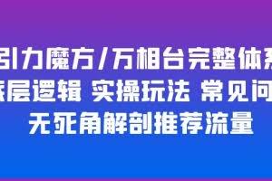 引力魔方/万相台完整体系 底层逻辑 实操玩法 常见问题 无死角解剖推荐流量