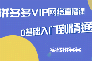 拼多多VIP6月份网络直播课，0基础入门到精通实战拼多多