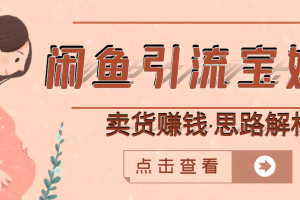 闲鱼引流宝妈粉+卖货赚钱 一个月收益30000+（实操视频教程）