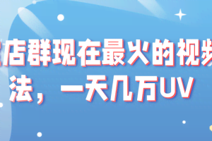 淘宝店群现在最火的视频玩法，一天几万UV的玩法。赶紧上车吃肉！