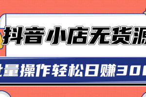 2020抖音小店最新无货源赚钱玩法，批量操作轻松日赚300+【视频教程】