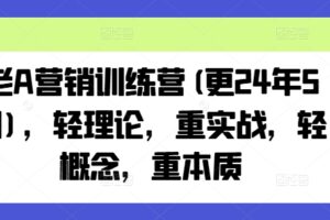老A营销训练营(更25年4月)，轻理论，重实战，轻概念，重本质