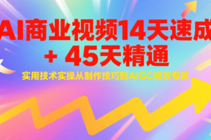 AI商业视频14天速成+45天精通实用技术实操，从制作技巧到AIGC视效专家