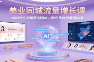 美业同城流量增长课，AI技术与短视频运营深度融合，提供可落地的流量获取方案