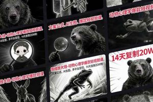 （17376期）情绪放大镜-动物心理学爆款短视频课，文案公式、AI生图、多平台变现，14天复制20W粉