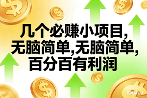 （16982期）10个必赚小项目，无脑简单，百分百有利润，副业首选，日入200+
