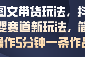 AI图文带货玩法，抖音母婴赛道新玩法，简单操作5分钟一条作品