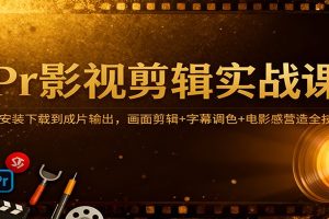 Pr影视剪辑实战课：从安装下载到成片输出，画面剪辑+字幕调色+电影感营造全技巧