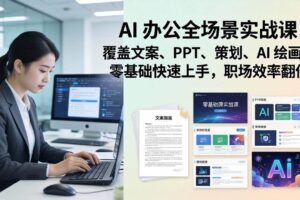 （17732期） AI 办公全场景实战课：覆盖文案、PPT、策划、AI 绘画，零基础快速上手，职场效率翻倍