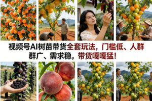 视频号AI树苗带货全套玩法，门槛低、人群广、需求稳，带货嘎嘎猛！（更新0322）