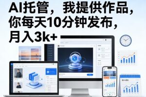 公众号AI托管，我提供作品，你每天10分钟发布，月入3k+【揭秘】