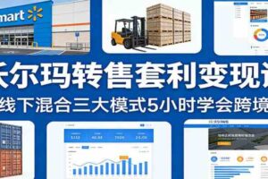 沃尔玛转售套利变现课：线上线下混合三大模式5小时学会跨境盈利