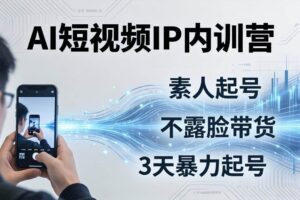（17852期）2026AI短视频IP内训营：从素人起号到不露脸带货，3天暴力起号全流程拆解