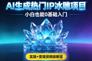 AI生成热门ip冰雕项目，小白也能0基础入门，实操+变现保姆级教程