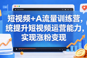 短视频+AI流量训练营，统提升短视频运营能力，实现涨粉变现