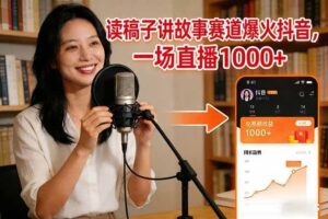 （17073期）读稿子讲故事赛道爆火抖音，一场直播日入1000+