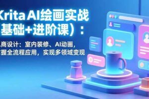 （17023期）Krita AI绘画实战(基础+进阶课)：电商设计、室内装修、AI动画，掌握全流程应用，实现多领域变现