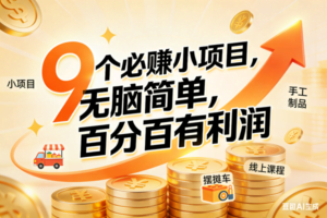 （17260期）9个必赚小项目，无脑简单，百分百有利润，副业首选，日入200+