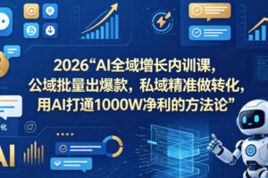 2026AI全域增长内训课，公域批量出爆款，私域精准做转化，用AI打通1000W净利的方法论（更新）
