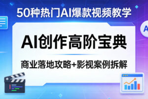 50种热门AI爆款视频教学，AI创作高阶宝典，商业落地攻略+影视案例拆解