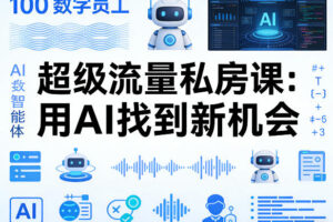 你的AI数字员工100个智能体，超级流量私房课，用AI找到新机会