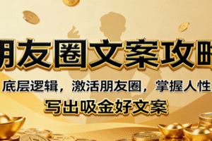 朋友圈文案攻略：底层逻辑，激活朋友圈，掌握人性，写出吸金好文案