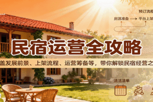 民宿运营全攻略：涵盖发展前景、上架流程、运营筹备等，带你解锁民宿经营之道