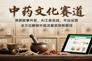 中药文化赛道：溯源故事开发，AI工具实战，平台运营，全方位解锁中医流量变现新路径
