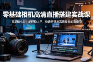 零基础相机高清直播间搭建实战课，小白也能轻松上手，快速搭建出高清专业的直播间
