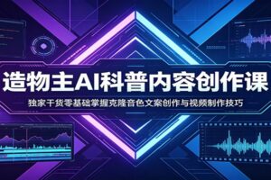 AI科普内容创作课:独家干货零基础掌握克隆音色文案创作与视频制作技巧