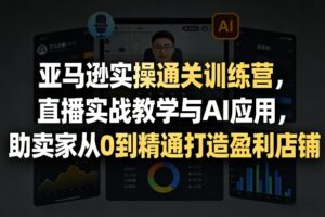 亚马逊实操通关训练营，直播实战教学与AI应用，助卖家从0到精通打造盈利店铺（更新5月8日）