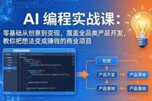 （18393期）AI编程实战课-第三期-5月9更新：零基础从创意到变现，覆盖全品类产品开发，把想法变成赚钱项目