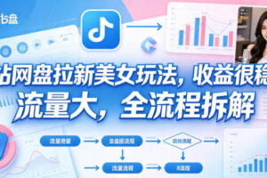 B站网盘拉新美女玩法,收益很稳定,流量大,全流程拆解